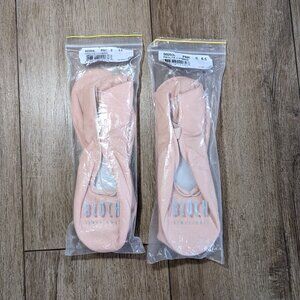 2 Pairs Bloch Ballet Shoes S0203L Prolite II Hybrid Pink Leather Slippers 6.5B